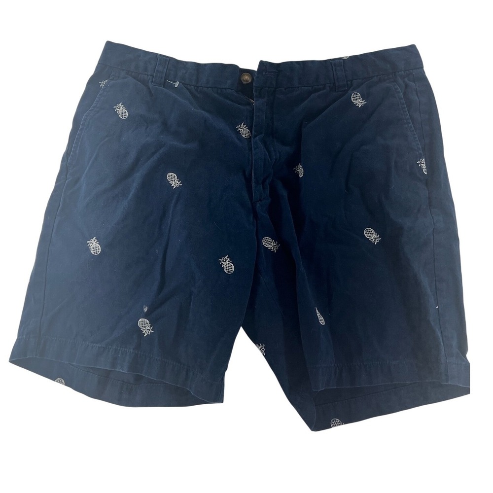 Club Room Mens Navy Blue Pineapple Print Cotton Shorts, Size 40,‎ Summer